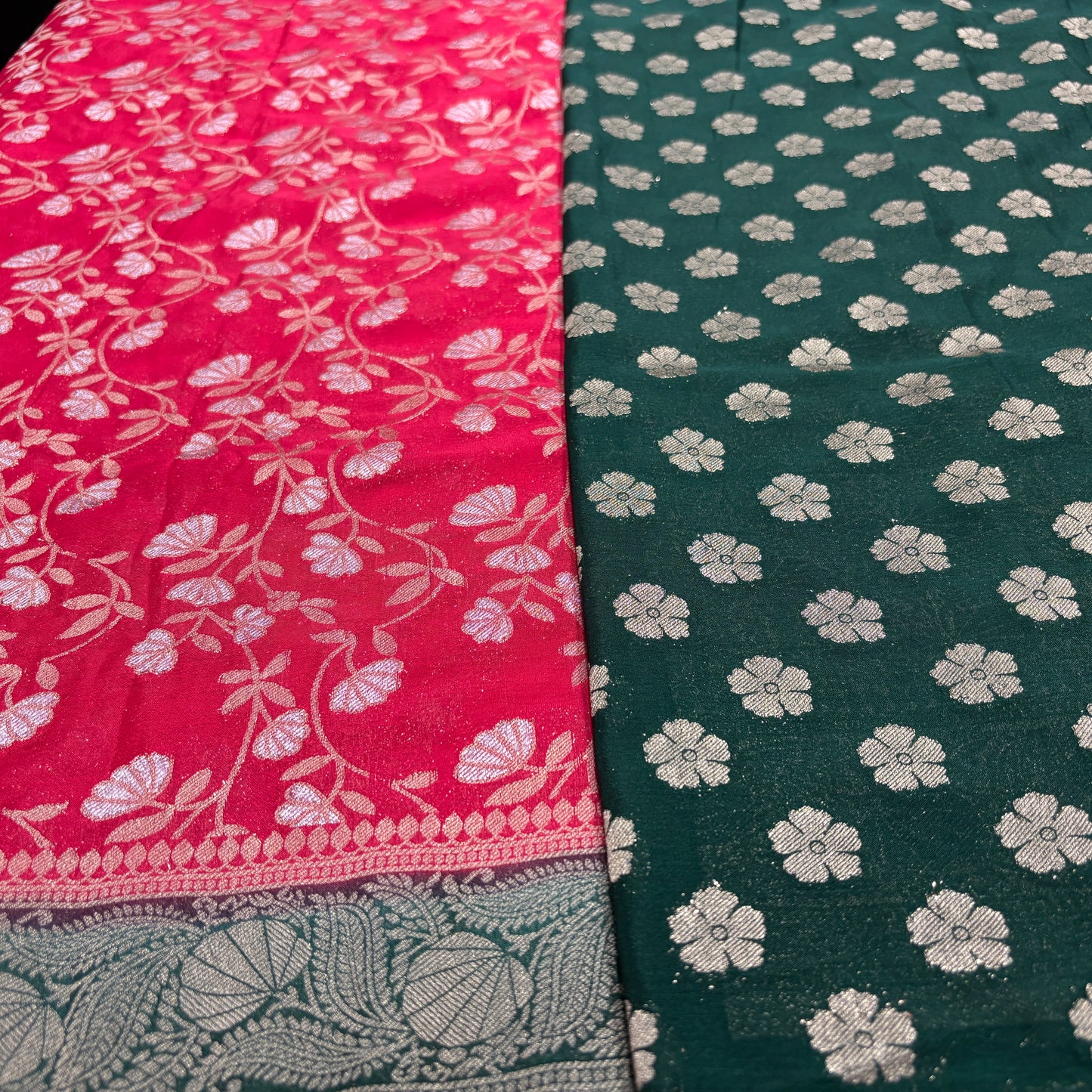 Premium Chinnon Jaal Meena Saree for Women | Elegant Floral Design | Wedding, Party & Festive Wear | Radha By Rapid Rashmi