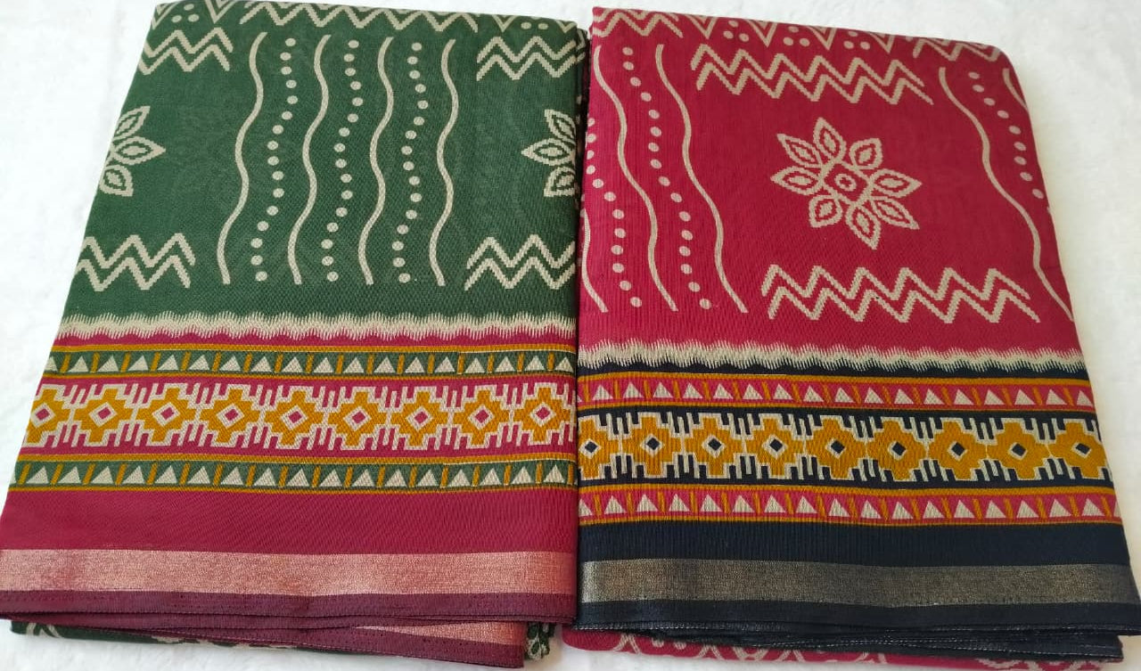 Mul Cotton Rangoli Prints Saree(Code MC-05)