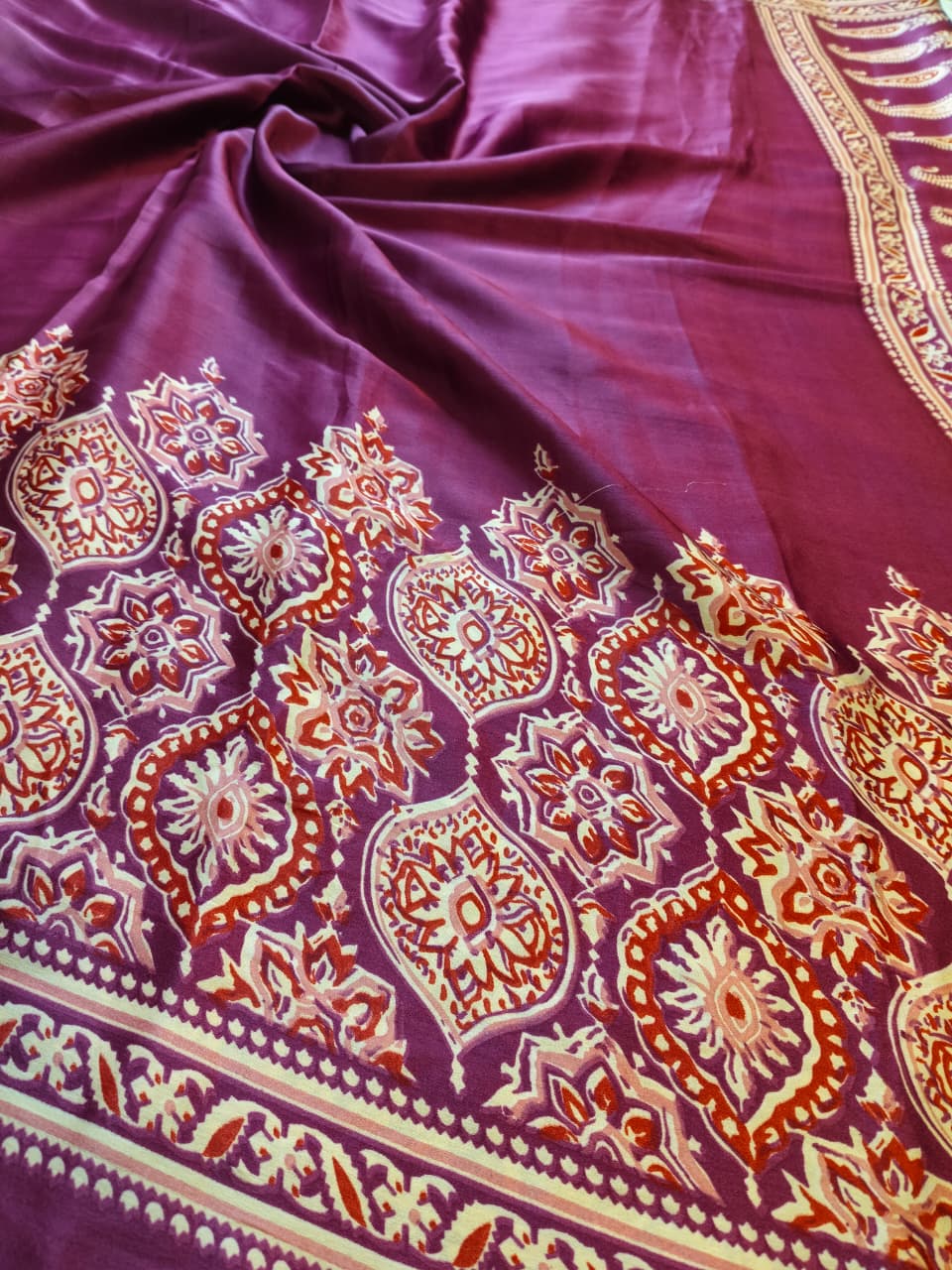 Modal Silk Ajrakh Print Saree (Code - MDS-03)