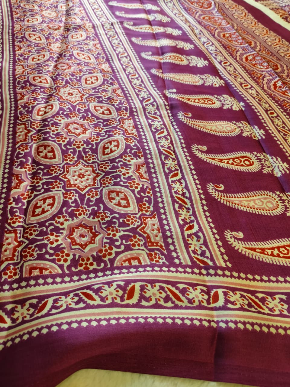 Modal Silk Ajrakh Print Saree (Code - MDS-03)