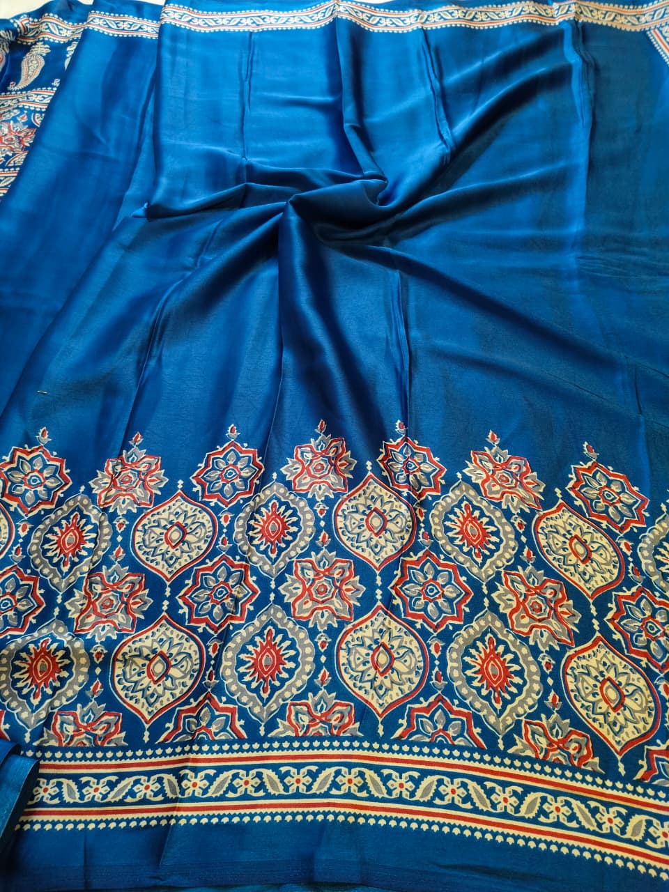 Modal Silk Ajrakh Print Saree (Code - MDS-03)