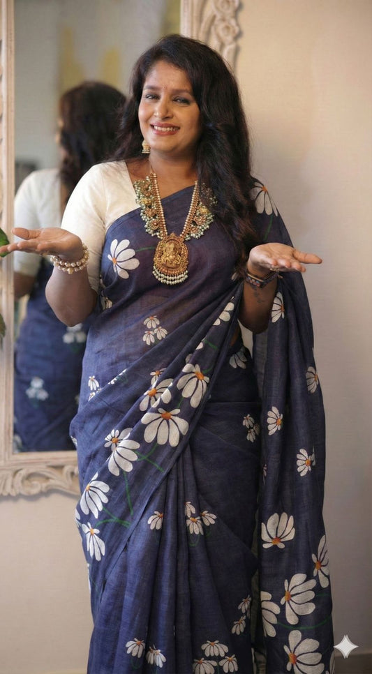 Lilan Cotton Tulip Digital Print Saree(Code - LN-04)