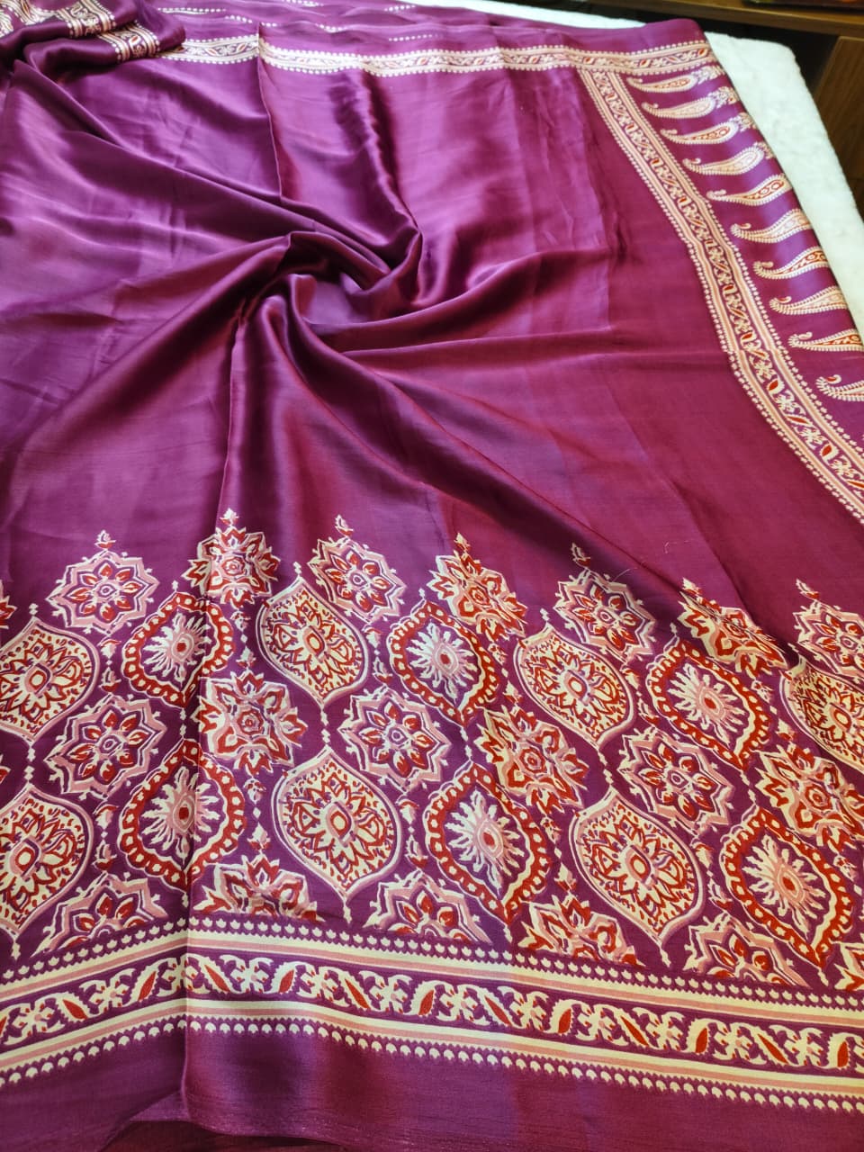 Modal Silk Ajrakh Print Saree (Code - MDS-03)