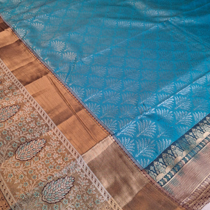 Elegant South Indian Silk Saree in Blue & Purple with Regal Traditional Appeal