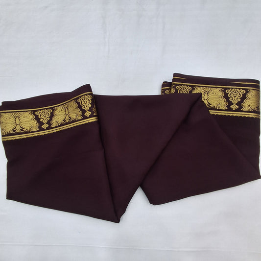 Pure Mysore Crepe Silk Saree in Classic Brown