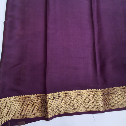 Pure Mysore Crepe Silk Saree in Light Beige & Brown