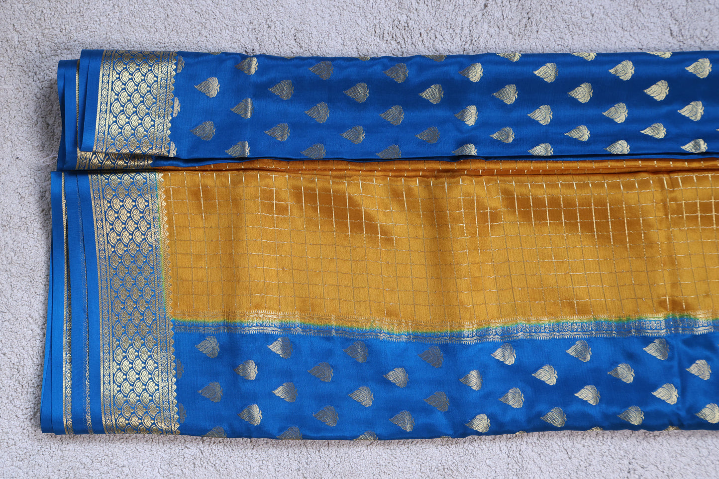 Pure Mysore Crepe Saree – 120 GSM (Butta & Box Colors) (Code PMC-04)