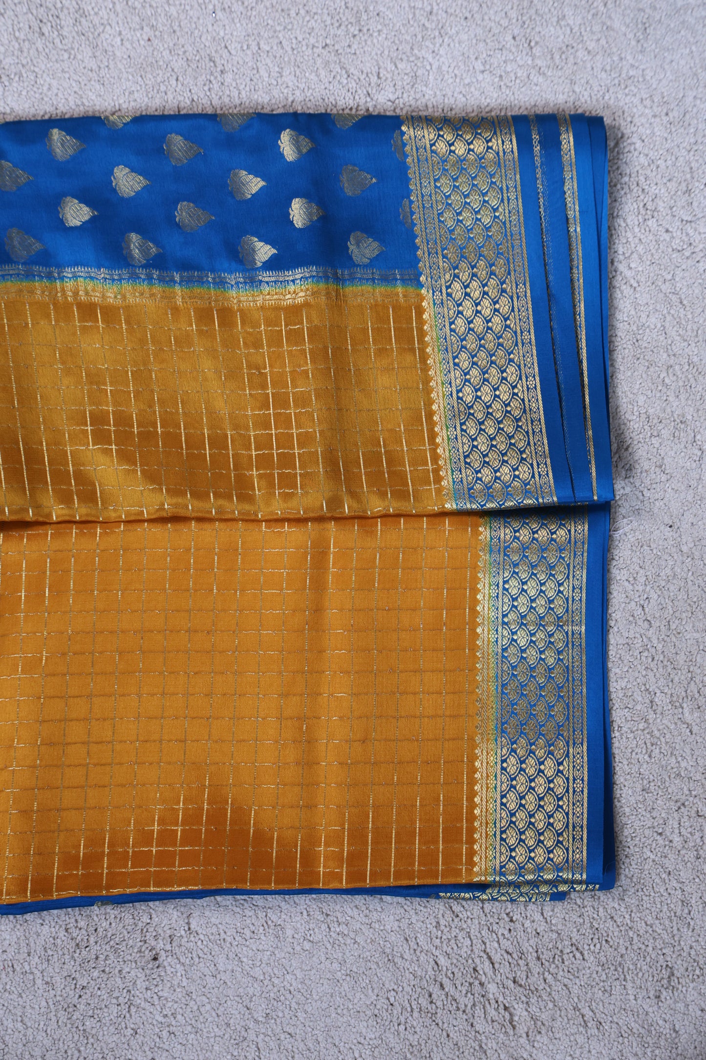 Pure Mysore Crepe Saree – 120 GSM (Butta & Box Colors) (Code PMC-04)