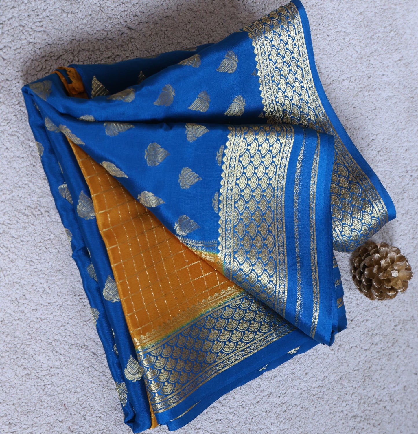 Pure Mysore Crepe Saree – 120 GSM (Butta & Box Colors) (Code PMC-04)