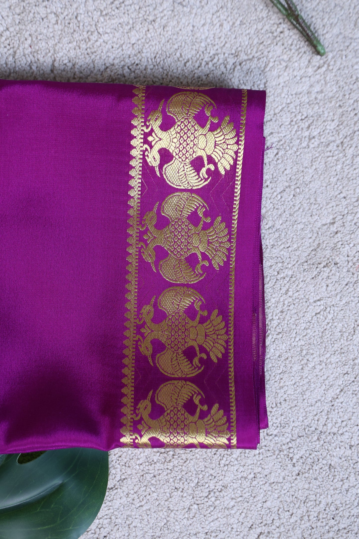 Pure Mysore Crepe Saree, Gandaberunda Border Saree – 120 GSM (Code PMC-01)