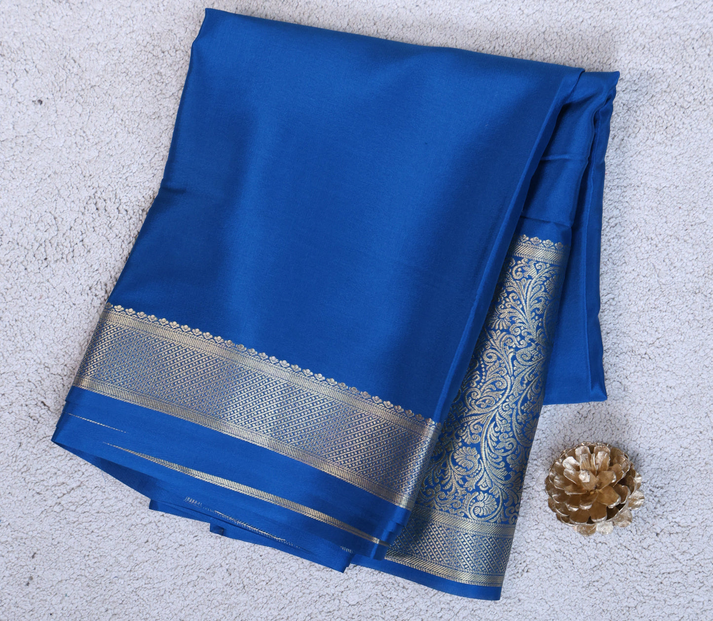 Pure Mysore Crepe Saree – 100 GSM (Full Fall Work) (Code PMC-03)