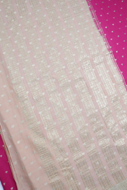 Premium Semi Crepe Silk Saree with Silver Zari Buttas & Broad Woven Border | Wedding, Festive & Traditional Wear | Radha By Rapid Rashmi