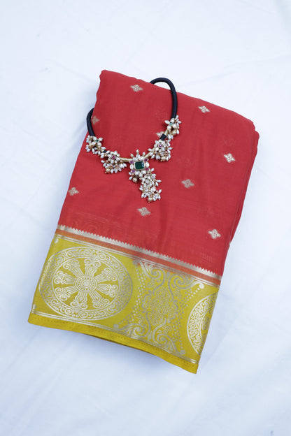 Premium Kanchipuram Style Semi Crepe Silk Saree with Traditional Zari Motifs | Wedding, Festive & Traditional Wear | Radha By Rapid Rashmi