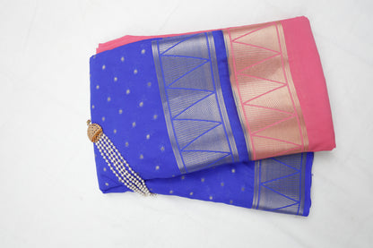 Premium Semi Crepe Dual Tone Saree with Contrast Colour Design & Rich Zari Border | Designer Wedding, Festive & Party Wear Saree
