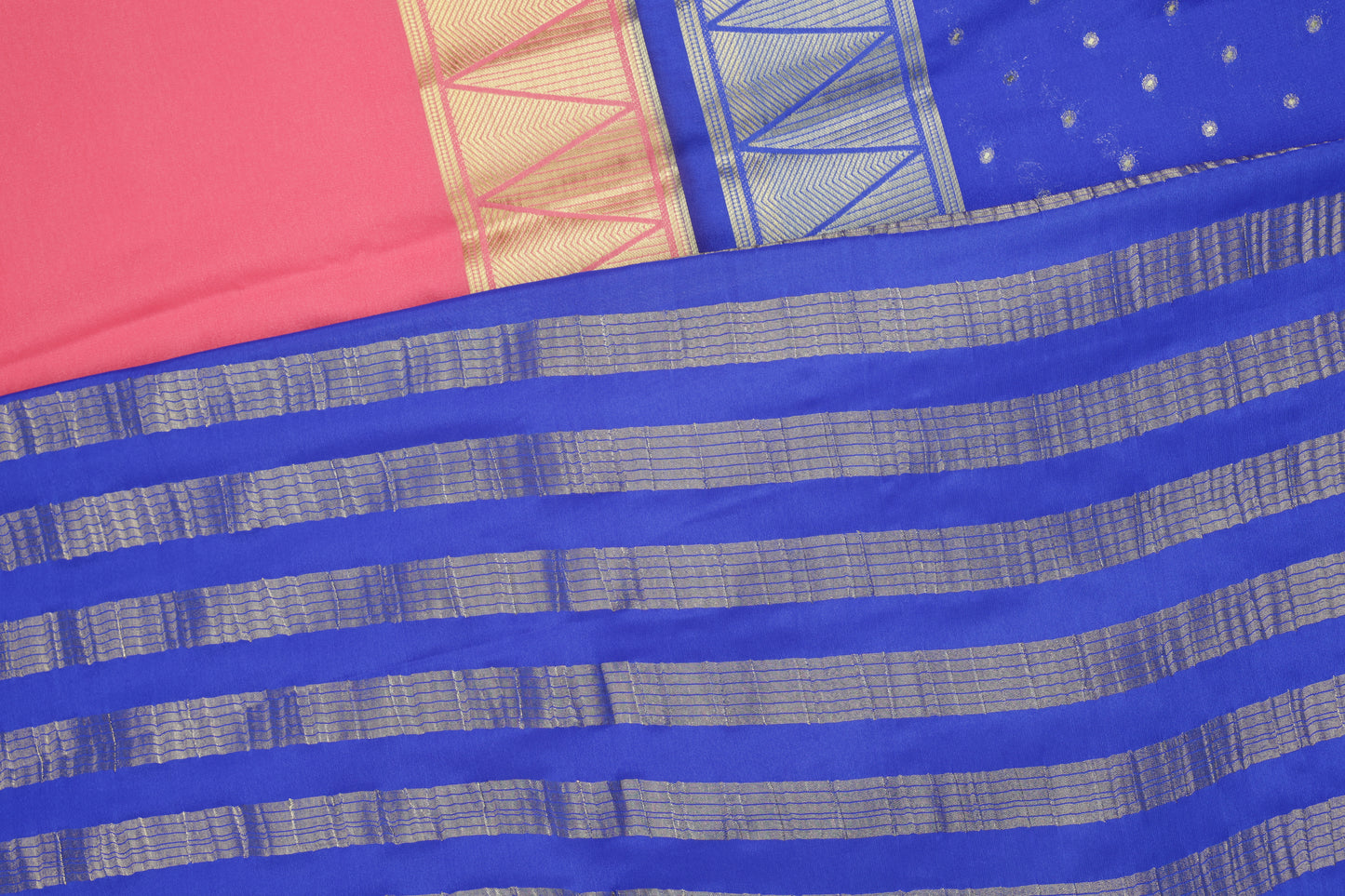 Premium Semi Crepe Dual Tone Saree with Contrast Colour Design & Rich Zari Border | Designer Wedding, Festive & Party Wear Saree