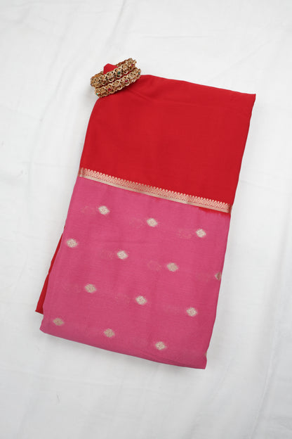 Premium Semi Crepe Traditional Colour Block Saree with Rich Zari Border | Festive, Wedding & Party Wear Saree for Women
