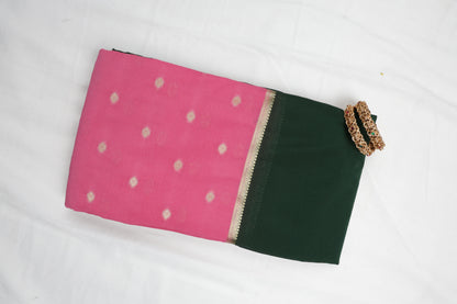 Premium Semi Crepe Traditional Colour Block Saree with Rich Zari Border | Festive, Wedding & Party Wear Saree for Women