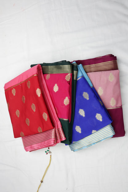 Premium Semi Crepe Dual Tone Silk Saree with Elegant Zari Weaving | Designer Wedding, Festive & Party Wear Saree for Women