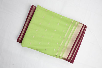 Premium Semi Crepe Dual Tone Saree with Elegant Golden Zari Border | Festive & Wedding Collection