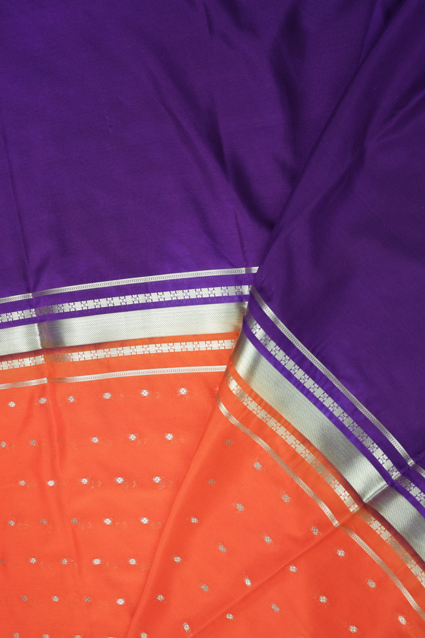 Premium Semi Crepe Dual Tone Saree with Elegant Golden Zari Border | Festive & Wedding Collection