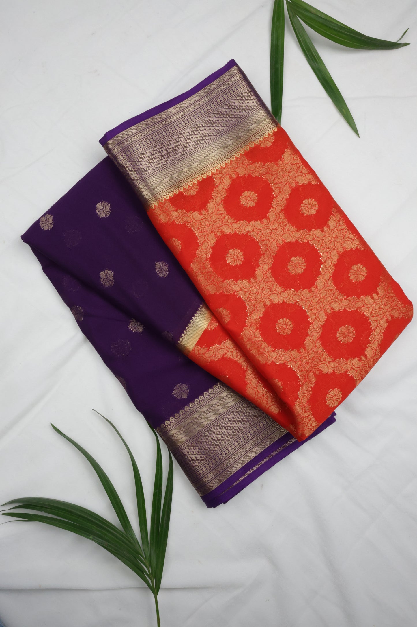 Premium Semi Crepe Dual Tone Saree with Intricate Woven Design | Elegant Wedding, Festive & Party Wear Saree for Women