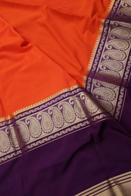Premium Semi Crepe Dual Tone Saree with Ornate Zari Borders & Paisley Motif | Wedding, Festive & Party Wear Semi Saree for Women