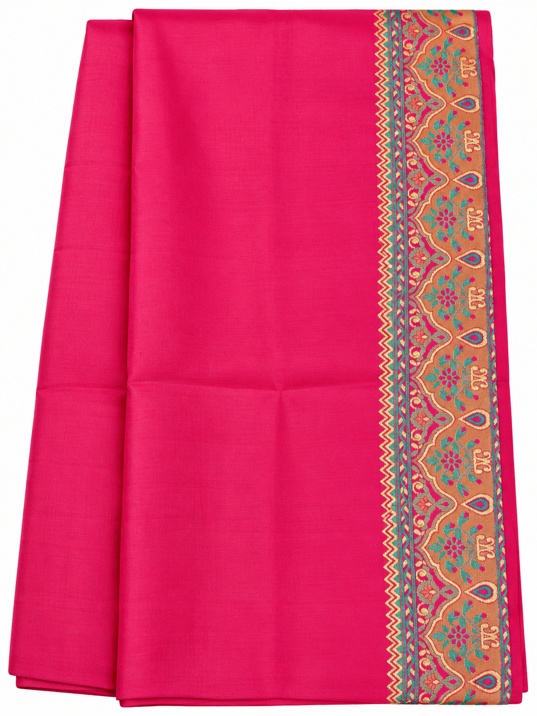 Elegant Grey & Magenta Semi Silk Saree with Paisley Floral Motifs & Woven Border