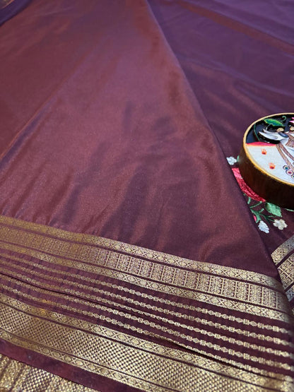 Premium Semi Crepe Saree with Petite Floral Embroidery & Traditional Zari Border | Designer Wedding, Festive & Party Wear Saree for Women