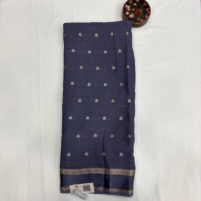 Premium Chinnon Saree for Women | Elegant Butta Design with Self Weave & Delicate Border | Festive, Wedding & Party Wear | Radha By Rapid Rashmi