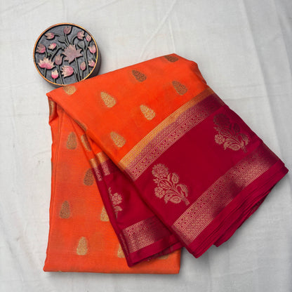 Premium Semi Crepe Silk Saree with Dual Tone Weaving & Rich Zari Work | Wedding, Festive & Traditional Wear | Radha By Rapid Rashmi