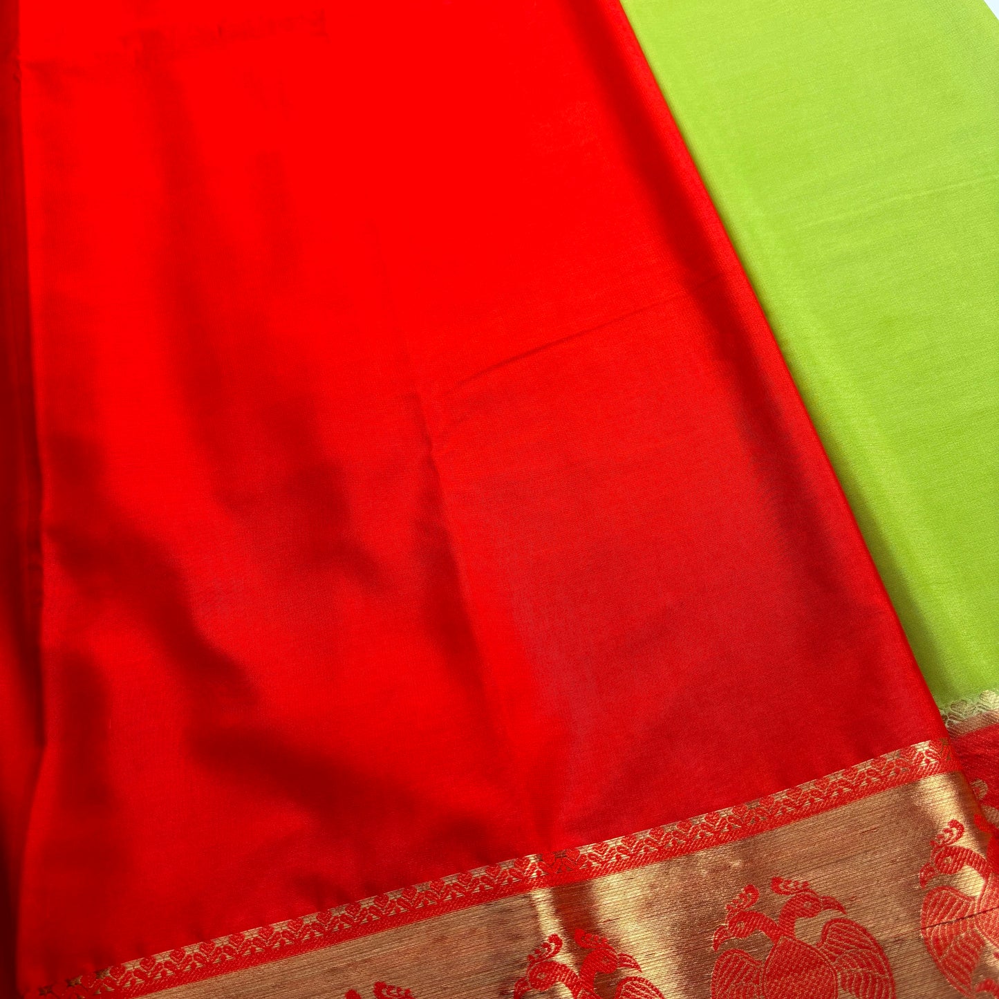 Premium Semi Crepe Saree with Gandaberunda Motif & Elegant Bentex Border | Designer Wedding, Festive & Traditional Saree for Women