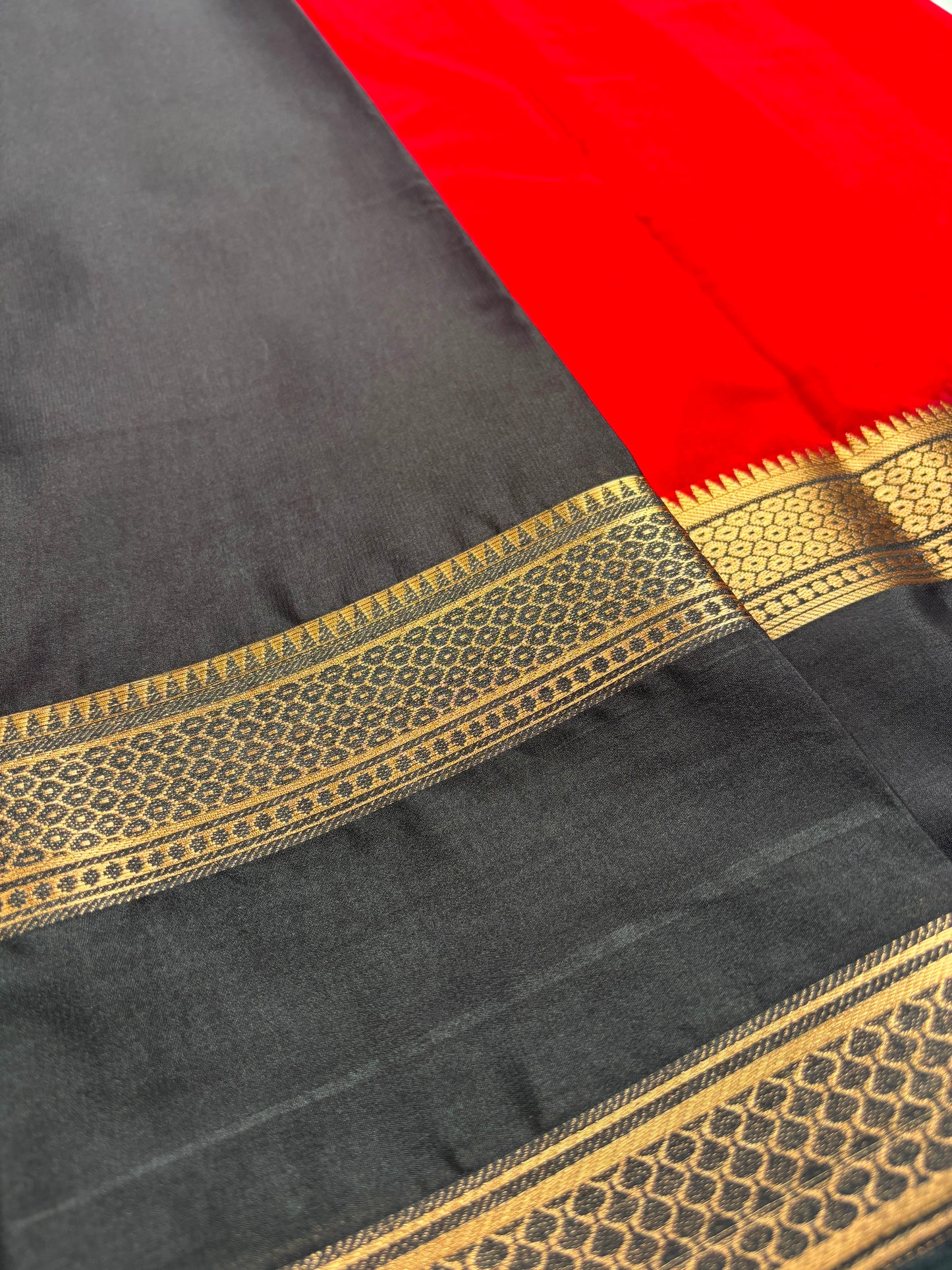 Premium Semi Crepe Saree with Elegant Zari Design, Bentex Border, Diamond Mesh & Velli Silku Finish | Designer Wedding, Festive & Party Wear Saree for Women