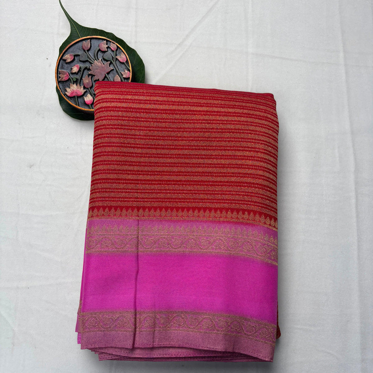Premium Handloom Semi Crepe Silk Saree with Elegant Dual Tone Weave & Rich Contrast Border | Wedding, Festive & Traditional Wear | Radha By Rapid Rashmi