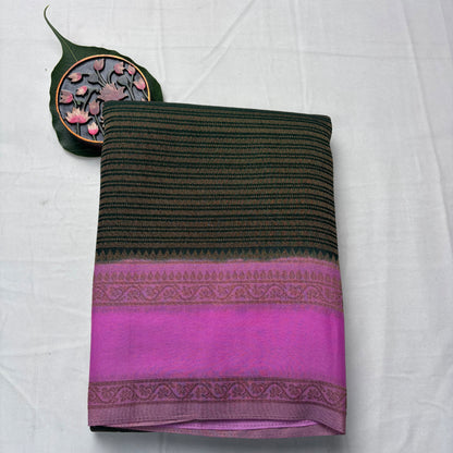 Premium Handloom Semi Crepe Silk Saree with Elegant Dual Tone Weave & Rich Contrast Border | Wedding, Festive & Traditional Wear | Radha By Rapid Rashmi