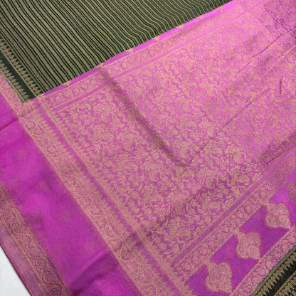 Premium Handloom Semi Crepe Silk Saree with Elegant Dual Tone Weave & Rich Contrast Border | Wedding, Festive & Traditional Wear | Radha By Rapid Rashmi