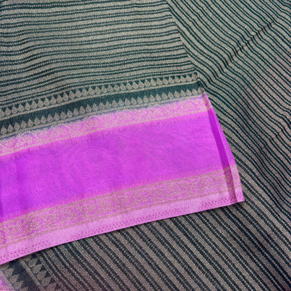 Premium Handloom Semi Crepe Silk Saree with Elegant Dual Tone Weave & Rich Contrast Border | Wedding, Festive & Traditional Wear | Radha By Rapid Rashmi