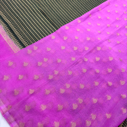 Premium Handloom Semi Crepe Silk Saree with Elegant Dual Tone Weave & Rich Contrast Border | Wedding, Festive & Traditional Wear | Radha By Rapid Rashmi