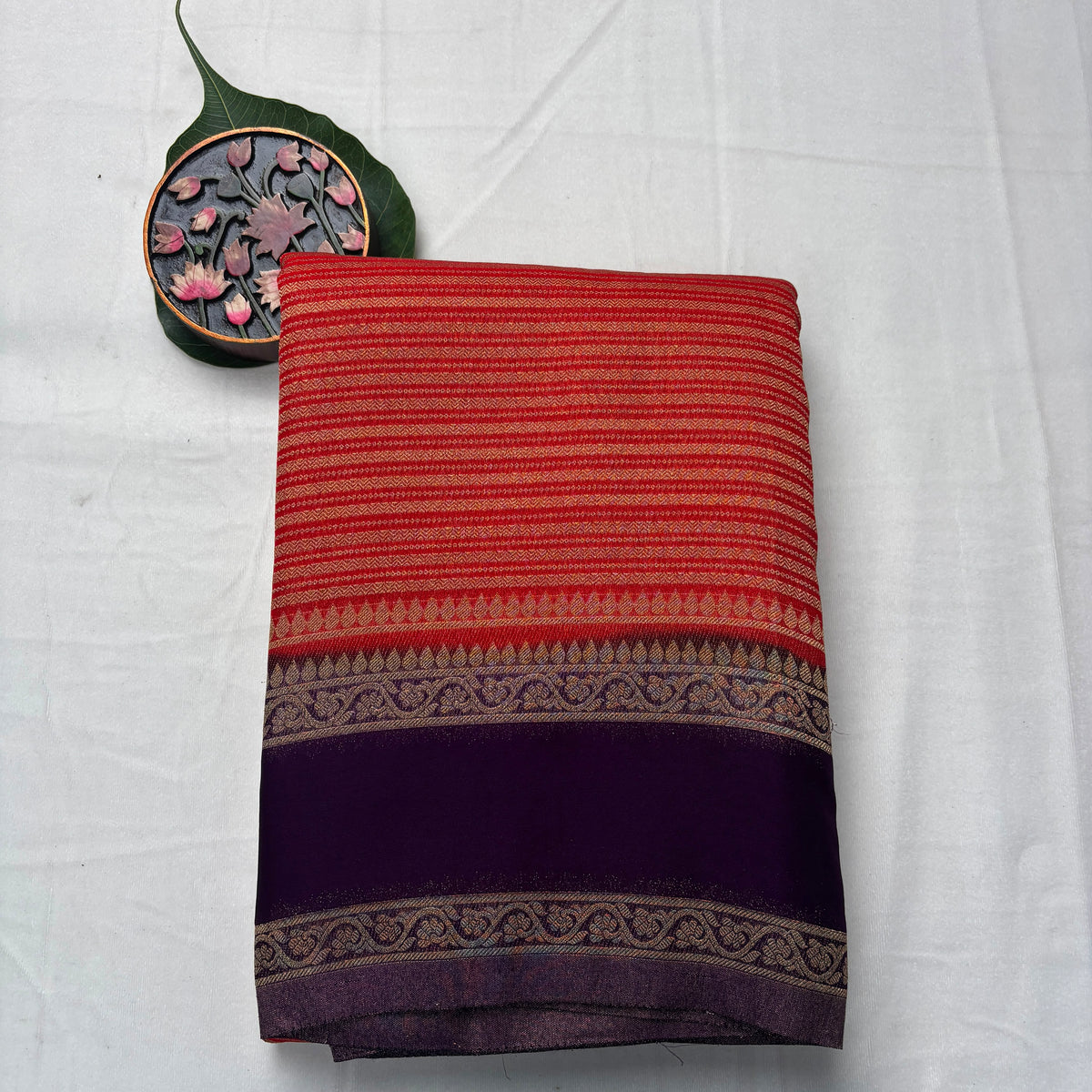 Premium Handloom Semi Crepe Silk Saree with Elegant Dual Tone Weave & Rich Contrast Border | Wedding, Festive & Traditional Wear | Radha By Rapid Rashmi