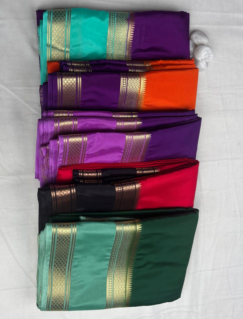 Premium Semi Crepe Saree with Elegant Zari Design, Bentex Border, Diamond Mesh & Velli Silku Finish | Designer Wedding, Festive & Party Wear Saree for Women