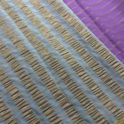 Premium Semi Crepe Saree with 2D Contrast Border & Elegant Zari Stripes | Designer Wedding, Festive & Party Wear Saree for Women
