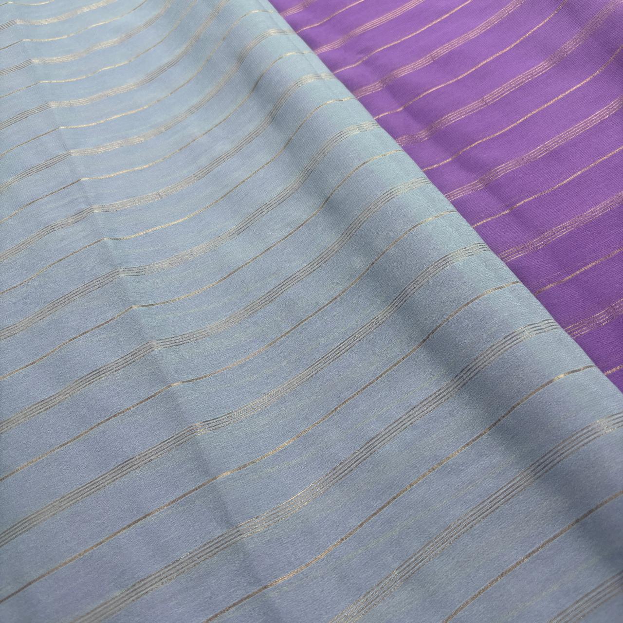 Premium Semi Crepe Saree with 2D Contrast Border & Elegant Zari Stripes | Designer Wedding, Festive & Party Wear Saree for Women