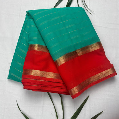 Premium Semi Crepe Saree with 2D Contrast Border & Elegant Zari Stripes | Designer Wedding, Festive & Party Wear Saree for Women