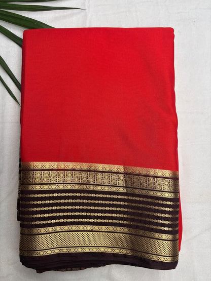 Premium Semi Crepe Saree with Elegant Zari Design, Diamond Mesh & Velli Silku Finish | Designer Wedding, Festive & Party Wear Saree for Women