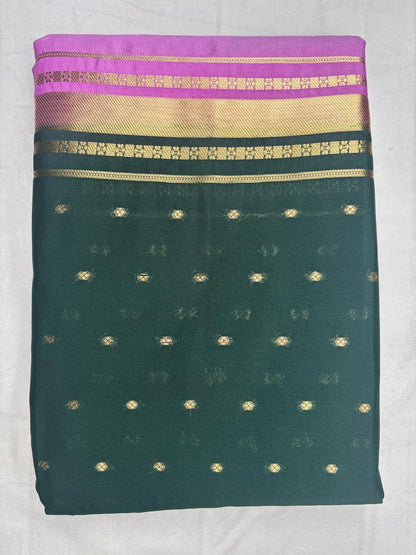 Premium Semi Crepe Dual Tone Saree with Elegant Golden Zari Border | Festive & Wedding Collection