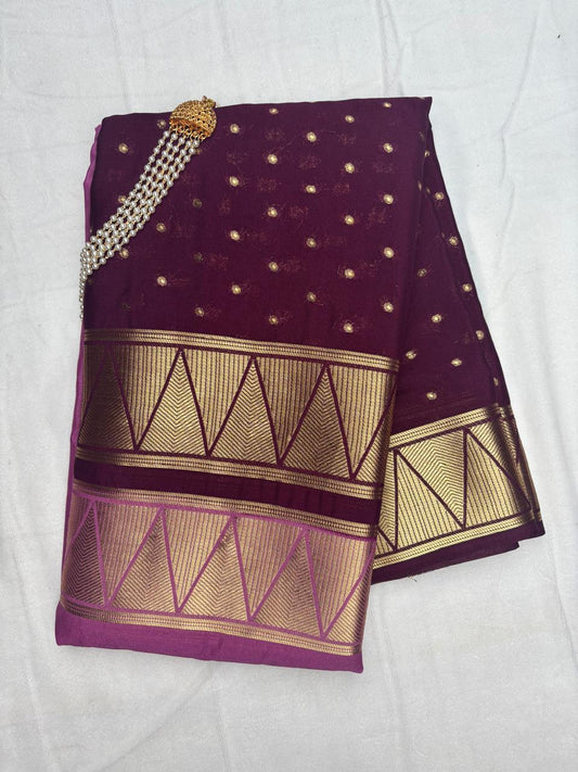 Premium Semi Crepe Dual Tone Saree with Contrast Colour Design & Rich Zari Border | Designer Wedding, Festive & Party Wear Saree