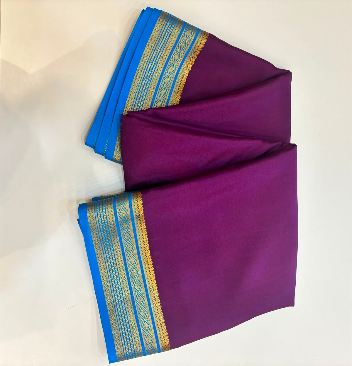 Pure Mysore Crepe Silk Saree in Yellow & Green