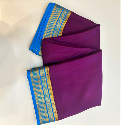 Pure Mysore Crepe Silk Saree in Yellow & Green