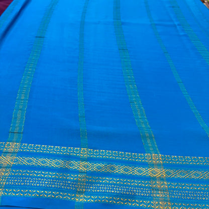 Pure Mysore Crepe Silk Saree in Yellow & Green