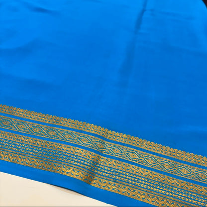 Pure Mysore Crepe Silk Saree in Yellow & Green
