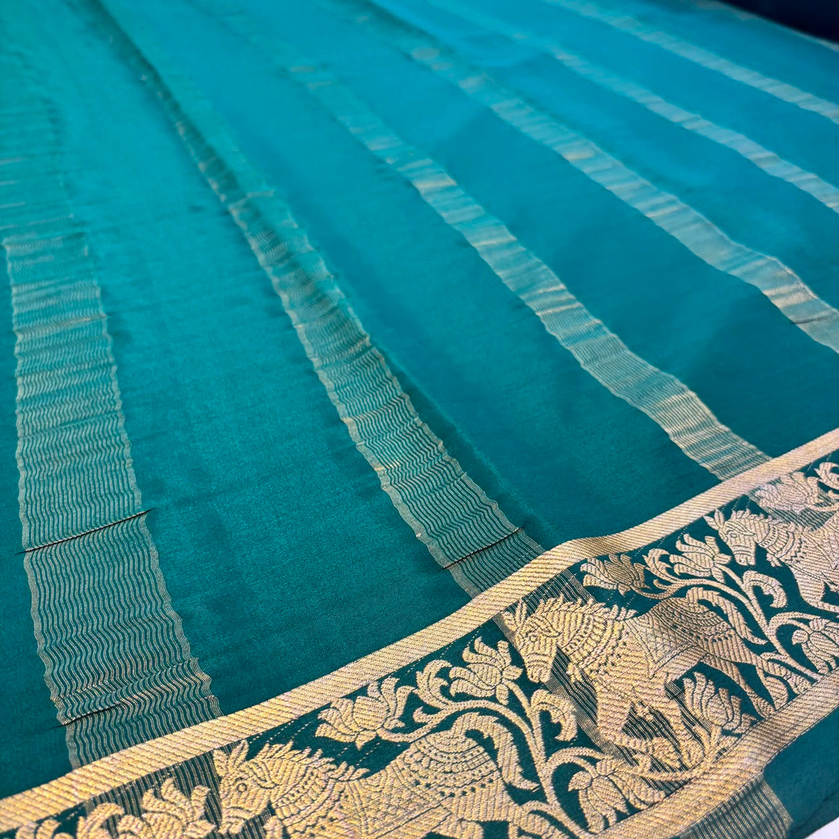 Pure Mysore Crepe Silk Saree in Green